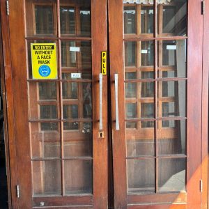 Double wooden door